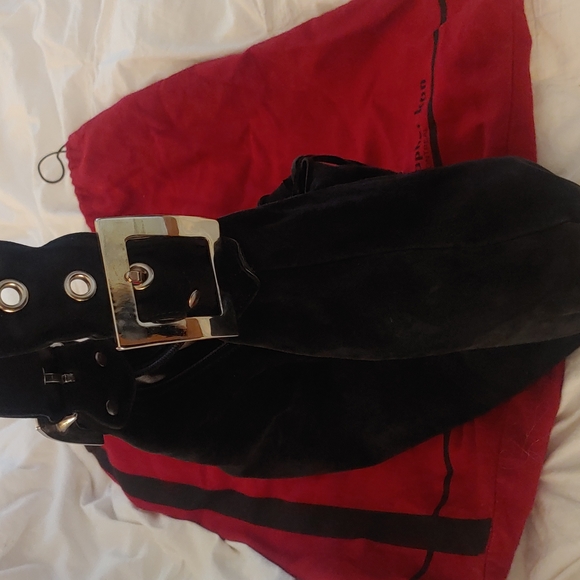 Black Suede Hobo Handbag Christopher Kon - Picture 2 of 5